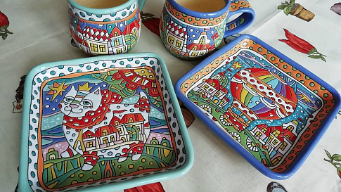 Яркая керамика ручной работы от участницы весеннего Млына Марии Гармотько