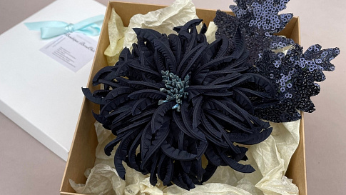 Нарядные броши-цветы, чокеры и ободки для волос от Шахтёровой Елены
