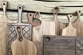 Кухонные аксессуары из дерева и мебель ручной работы от Дмитрия Дранчука на выставке-ярмарке "Чароўны Млын"